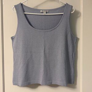 St. John Santana knit tank size large powder blue quiet luxury minimalist resort